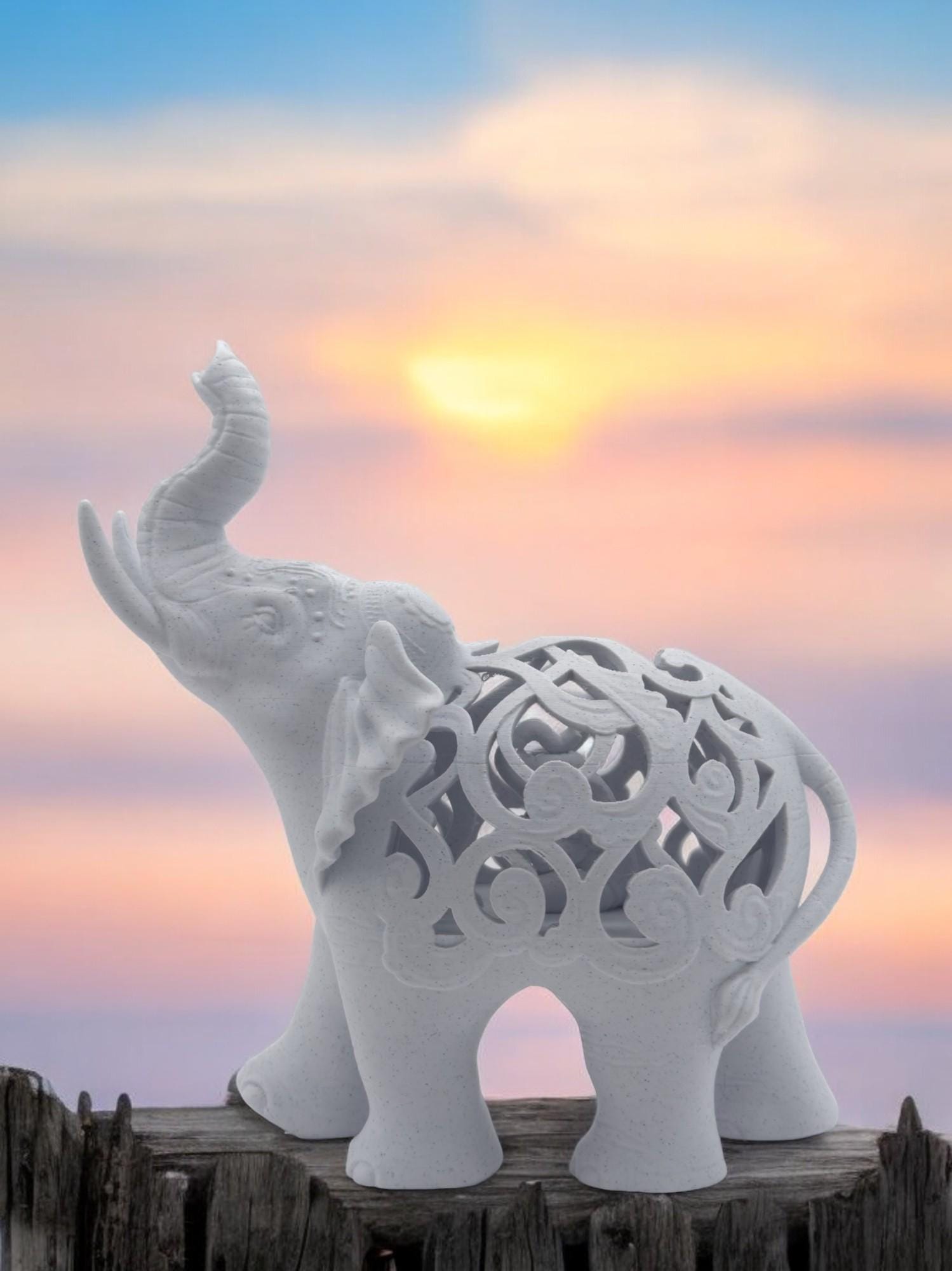 Majestic Carved Elephant